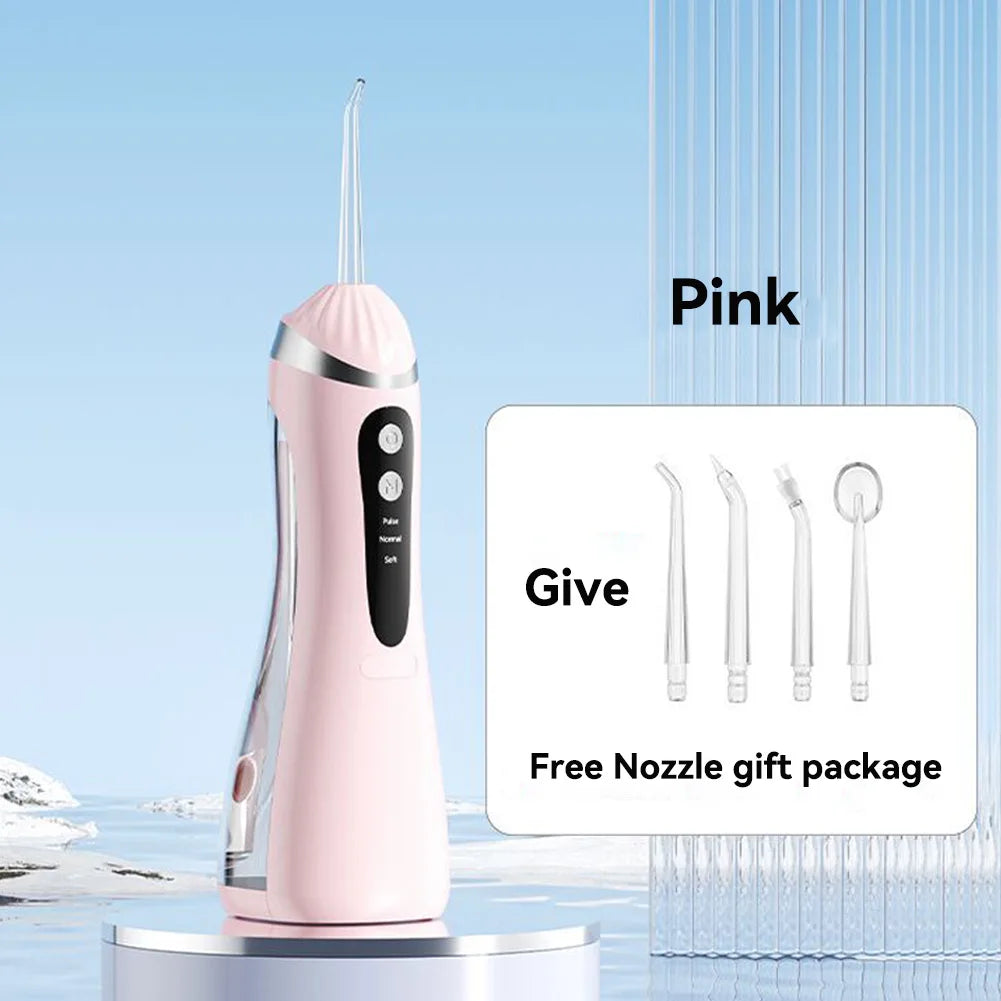 Portable USB rechargeable oral irrigator by Showlu Smart General with 200ML water capacity and IP65 waterproof design.