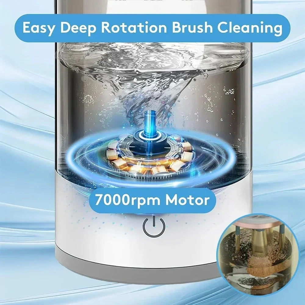 Showlu Smart General makeup brush dryer machine with blue and white design, compact device for quick brush drying.