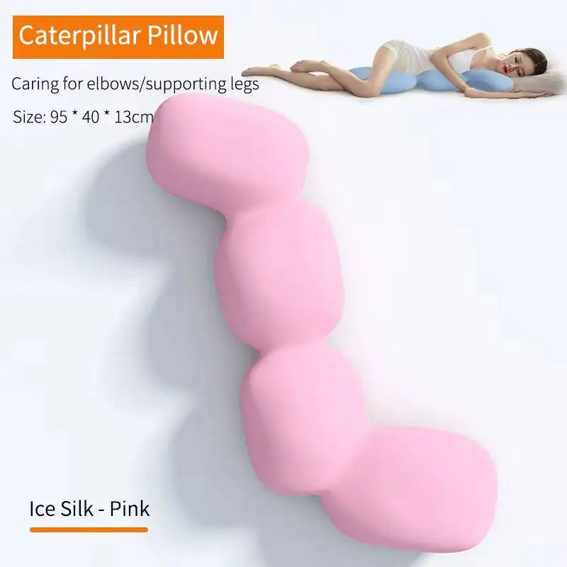 Showlu Memory Foam Body Pillow with ice silk cover, orthopedic design ideal for pregnancy comfort and support.