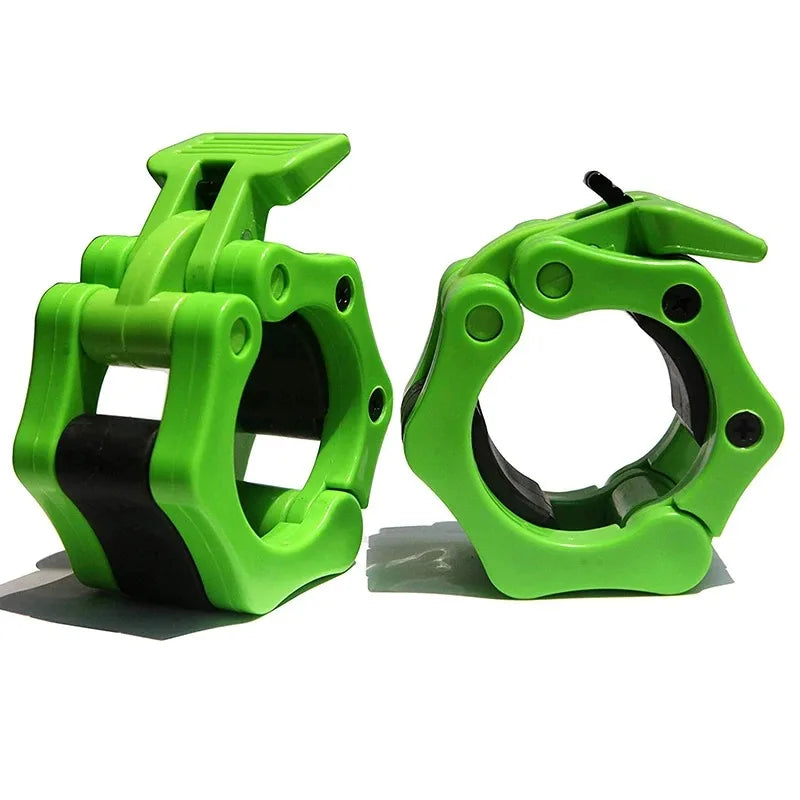 Showlu Fashion 50mm barbell clamp spin lock collar clips for weightlifting, securing barbell weights during workouts.