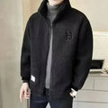 Fleeced Warm Stand Collar Thick Male Jackets Trend 2024 Luxury Padding Designer Vintage Men's Coats Winter Casual High Quality