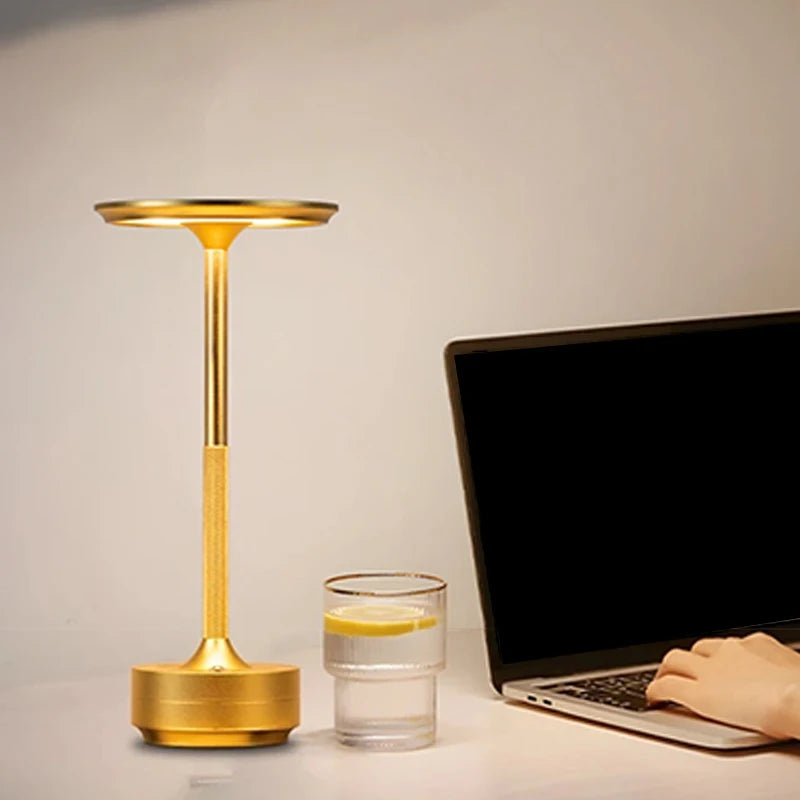 Showlu Smart Touch Control LED table lamp with rechargeable battery, dimmable lighting, and USB charging port.