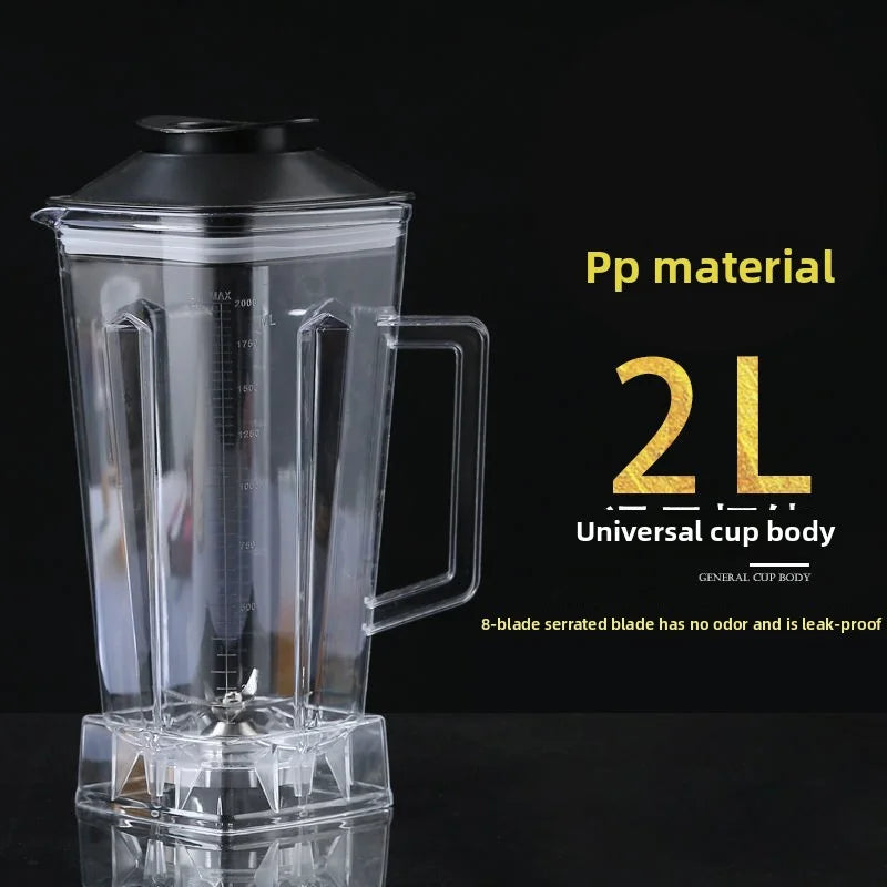 2L transparent replacement jug for Silver Crest blender, showing a clear plastic spare cup with a lid and handle for blending.