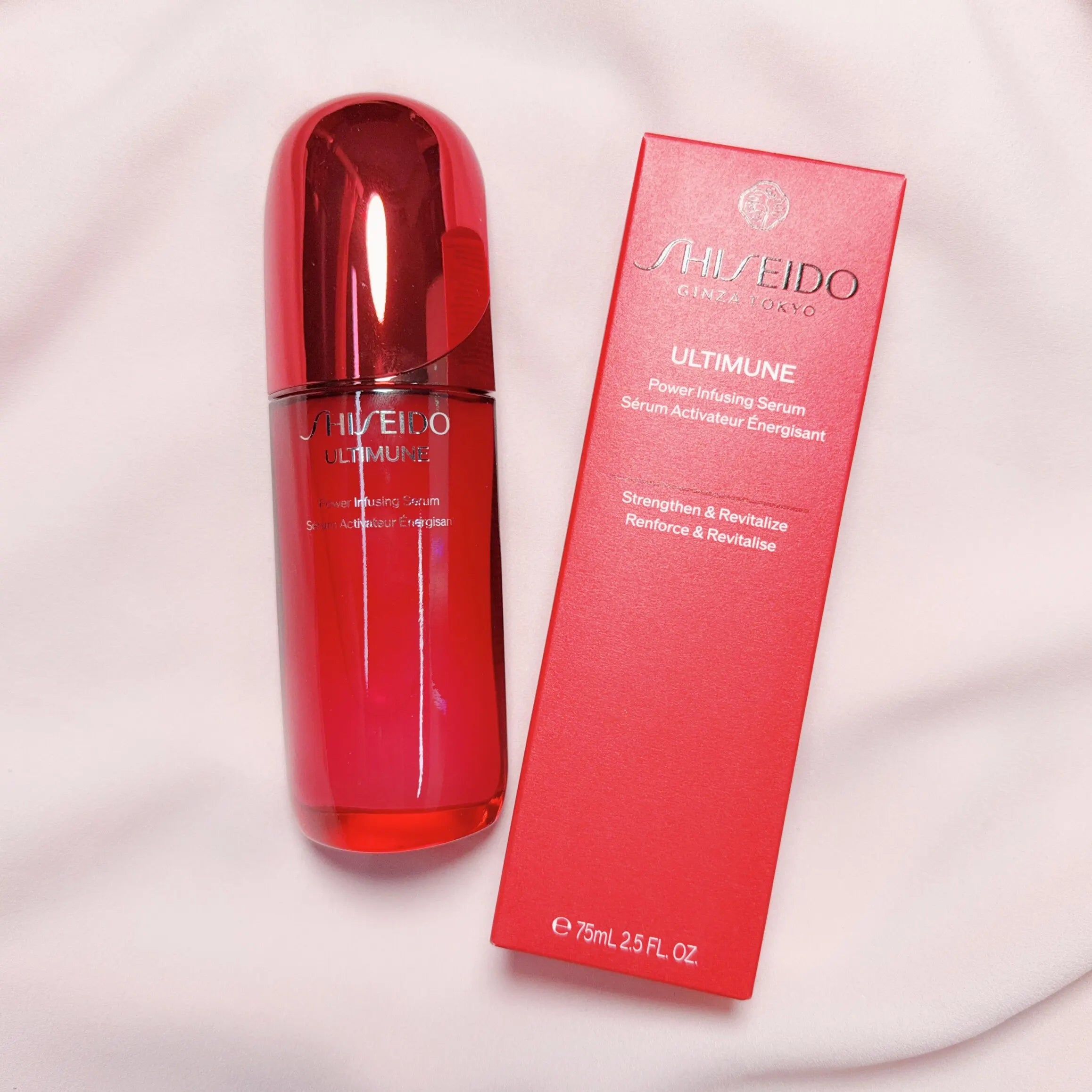Shiseido Ultimune Power Infusing Concentrate IV face serum in a sleek bottle, designed to strengthen skin, hydrate, and repair dullness.