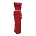 Red strapless corset top and matching maxi skirt two-piece set from Partiee Baleger, stylish and elegant for special occasions.