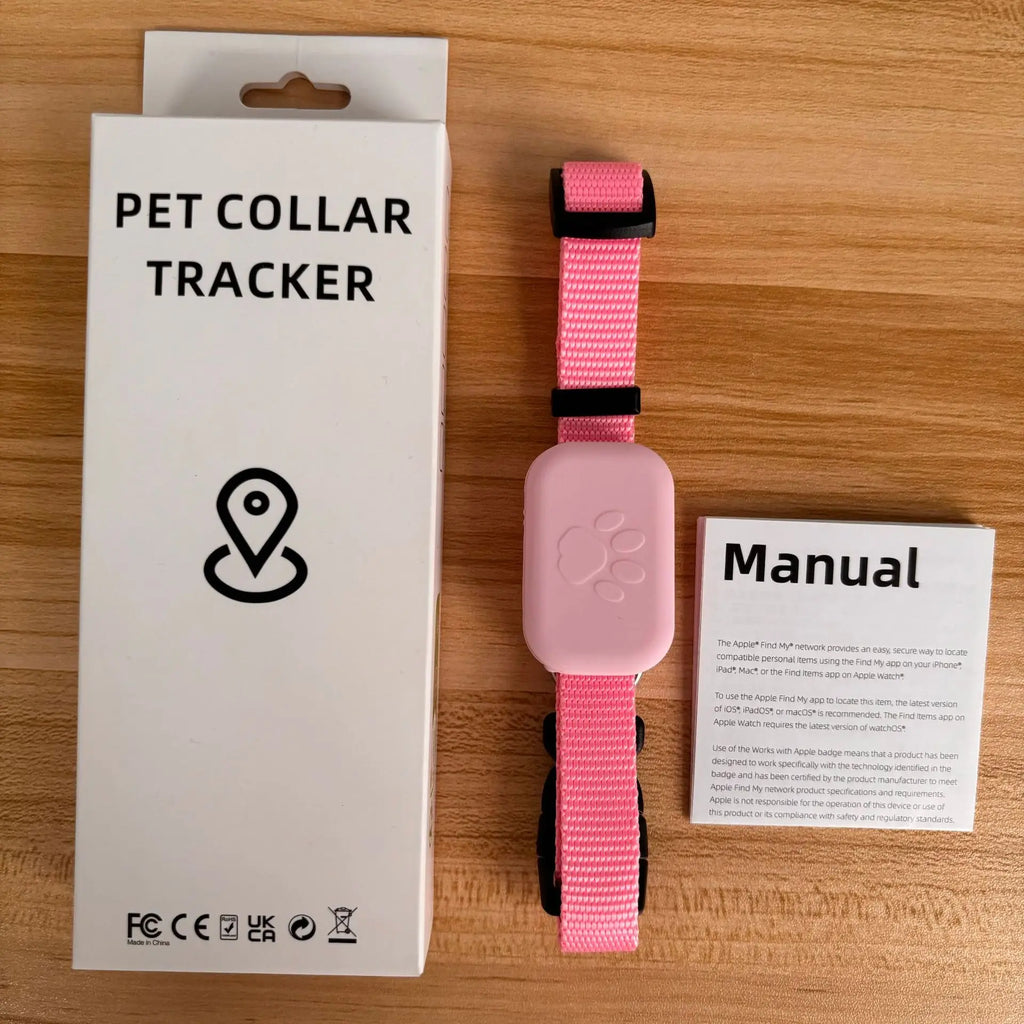 Showlu Waterproof Pet GPS Tracker for dogs and cats, real-time anti-lost locator with compact design and durable waterproof casing.