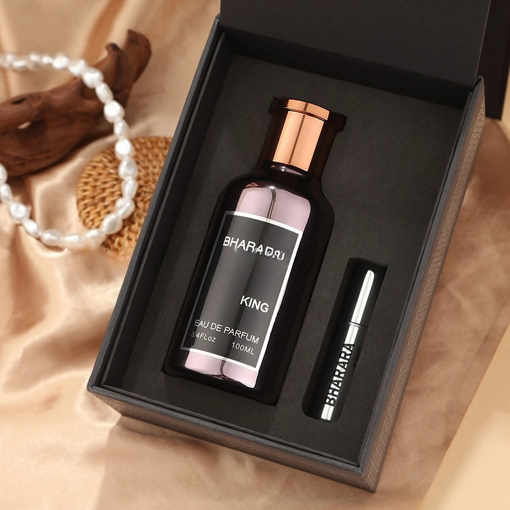 C2U Bharara King floral unisex Eau De Parfum spray bottle, 100ml, elegant design showcasing a luxurious perfume for men and women