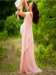 Sexy Shoulderless Maternity Dresses For Photo Shoot Long Fancy Pregnancy Dress Chiffon Women Pregnant Maxi Gown Photography Prop