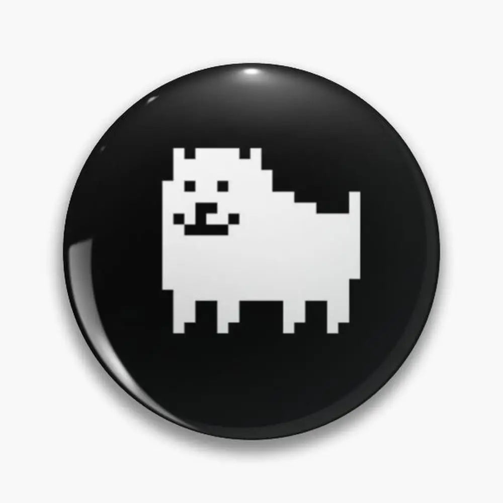 Undertale Annoying Dog pin button by SHOWLU FASHION, plastic lapel badge featuring the character from the game.