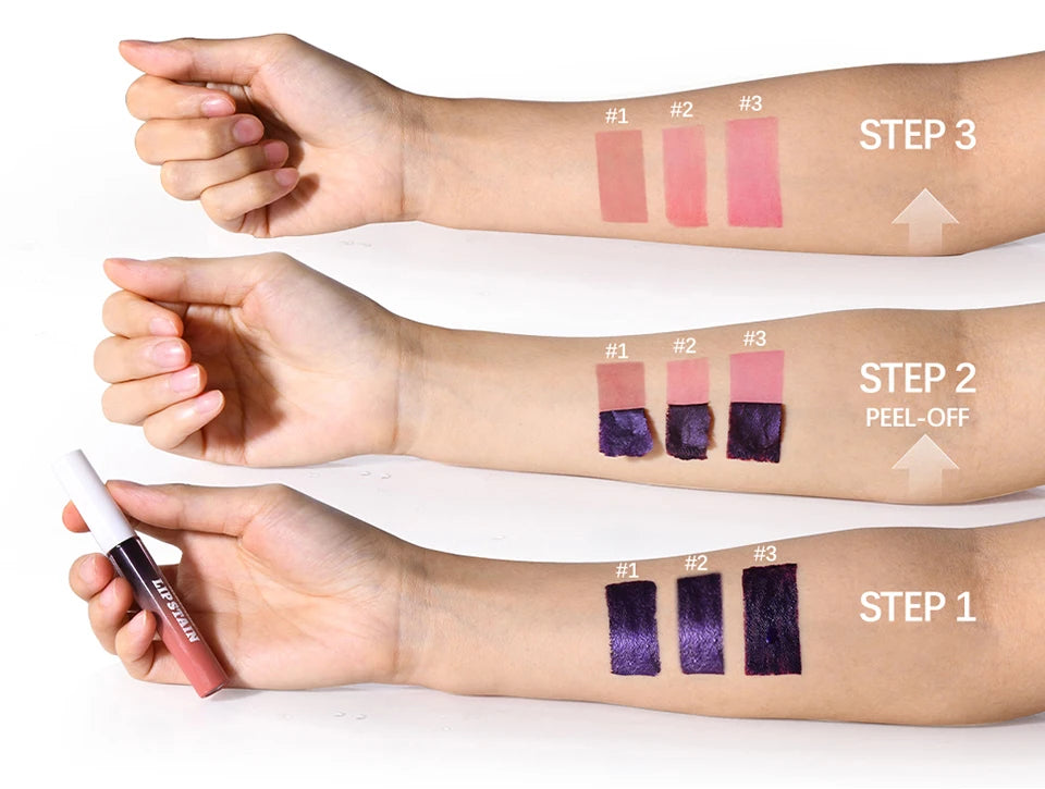 Showlu Smart General waterproof peel-off lip stain in a sleek tube, ready for easy, vibrant lip color application.