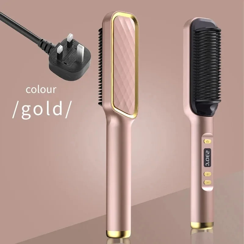Showlu Smart General electric hair straightener comb with fast heat up to 220°C, sleek design for smooth, straight hair.