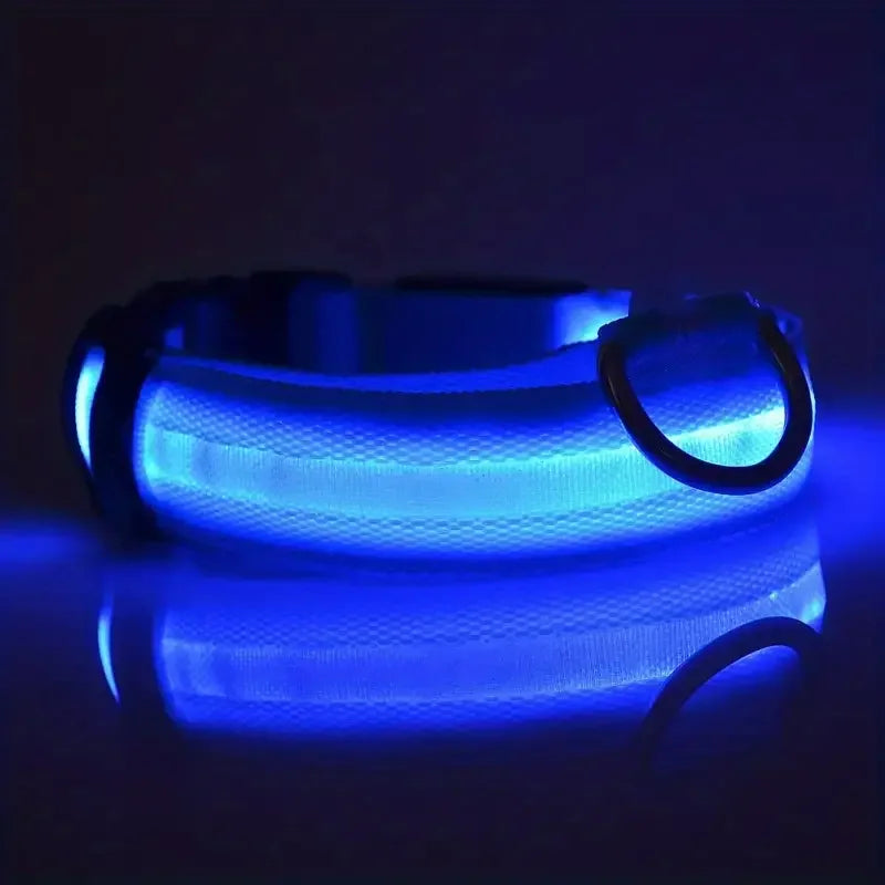 Showlu Smart General LED glow dog collar with built-in safety light and night leash for enhanced visibility during nighttime walks.