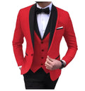Showlu men's 3-piece slim fit wedding suit with wool blend tuxedo jacket, dress shirt, and matching trousers, formal attire for special occasions.