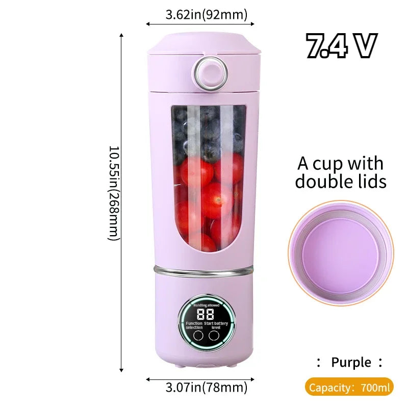 Showlu Smart Portable USB Blender Juicer Bottle with sleek design, compact size, and transparent container for fresh smoothies.