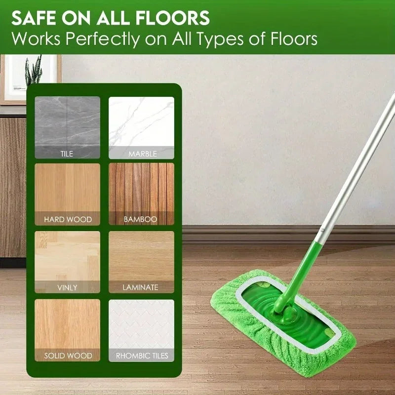 Showlu Fashion Store reusable mop pads with ultra-fine fiber for high water absorption, fitting most standard mops.
