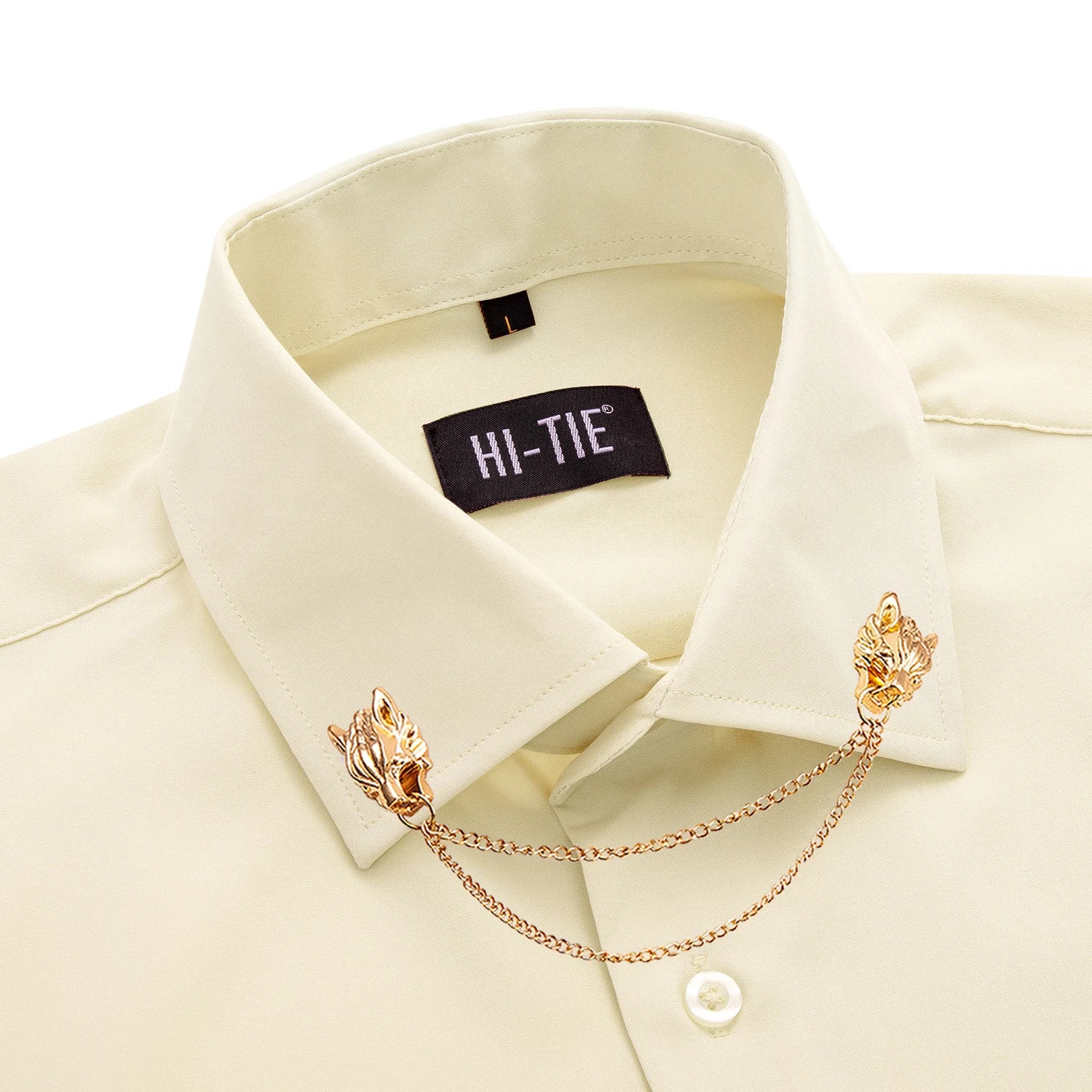 Men's silk slim fit long sleeve shirt with solid jacquard design, formal style from Showlu Fashion Store.
