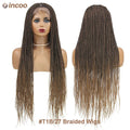 Senegalese twist lace front wig by SHOWLU FASHION STORE with Kanekalon fiber, featuring long, twisted braids and natural parting.