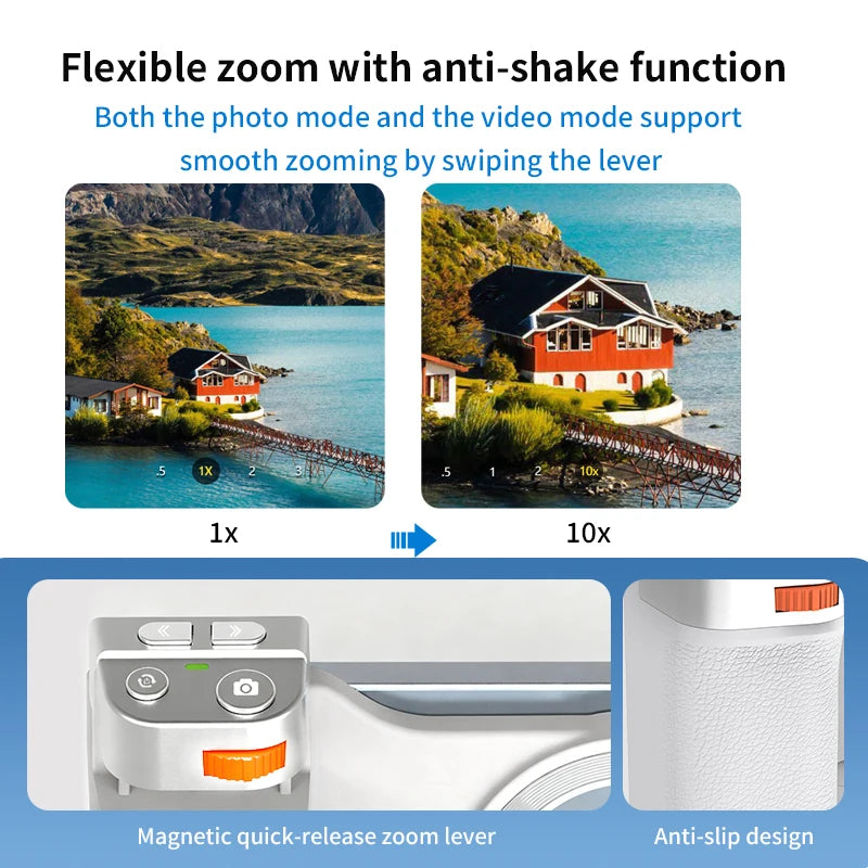 Showlu Smart General universal phone vlogging handle with ergonomic grip for photo and video recording.