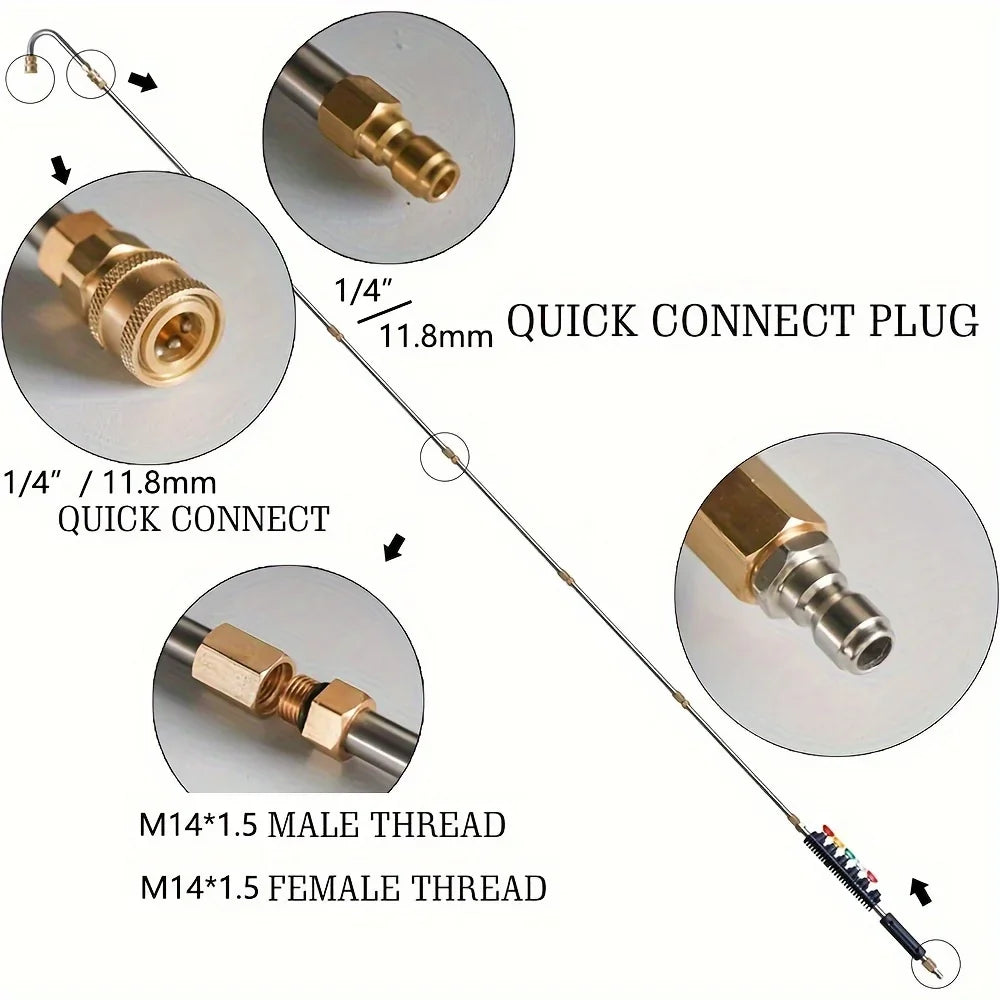 Showlu Smart General pressure washer quick-connect adapter set with multiple fittings for easy hose and tool attachment.