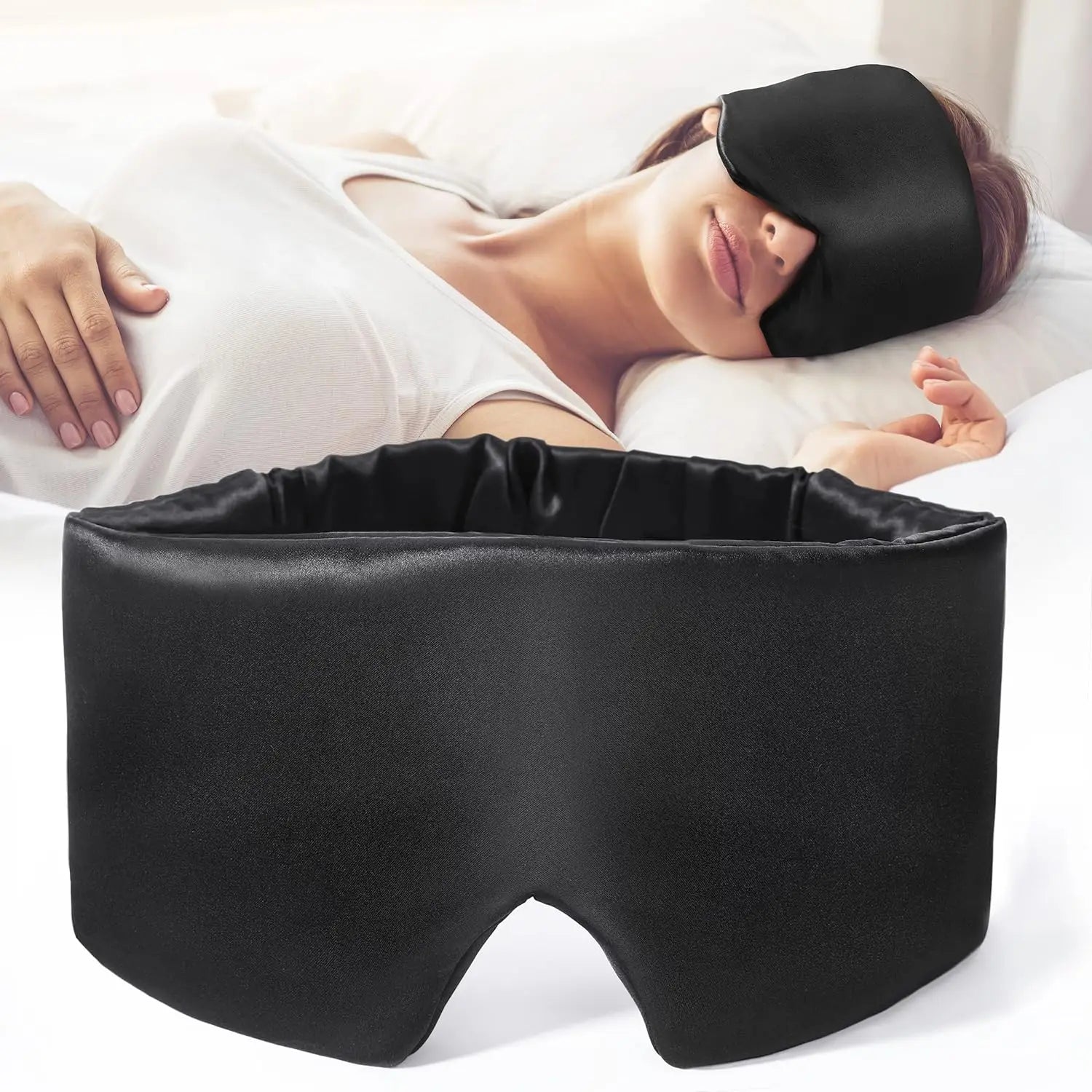 Showlu Smart General luxury silk sleep mask with soft fabric and adjustable strap for comfortable, restful sleep.