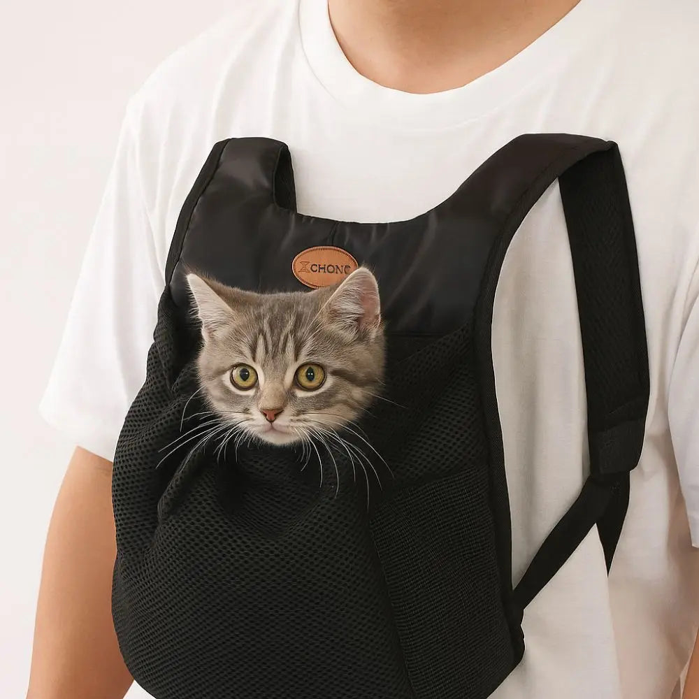 Showlu portable pet travel backpack made of breathable polyester, designed for comfortable dog transportation.