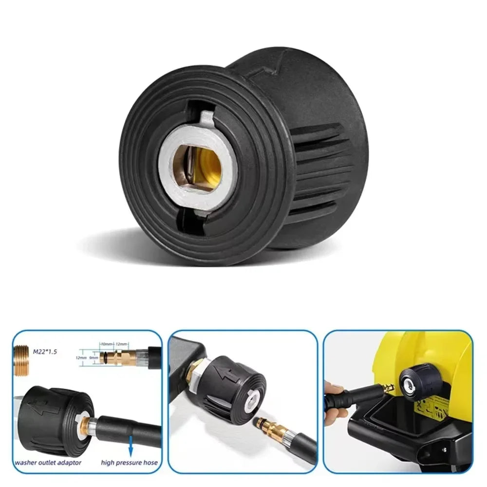 Showlu Smart General pressure washer foam gun attached to a garden hose, ready for cleaning with foam spray.