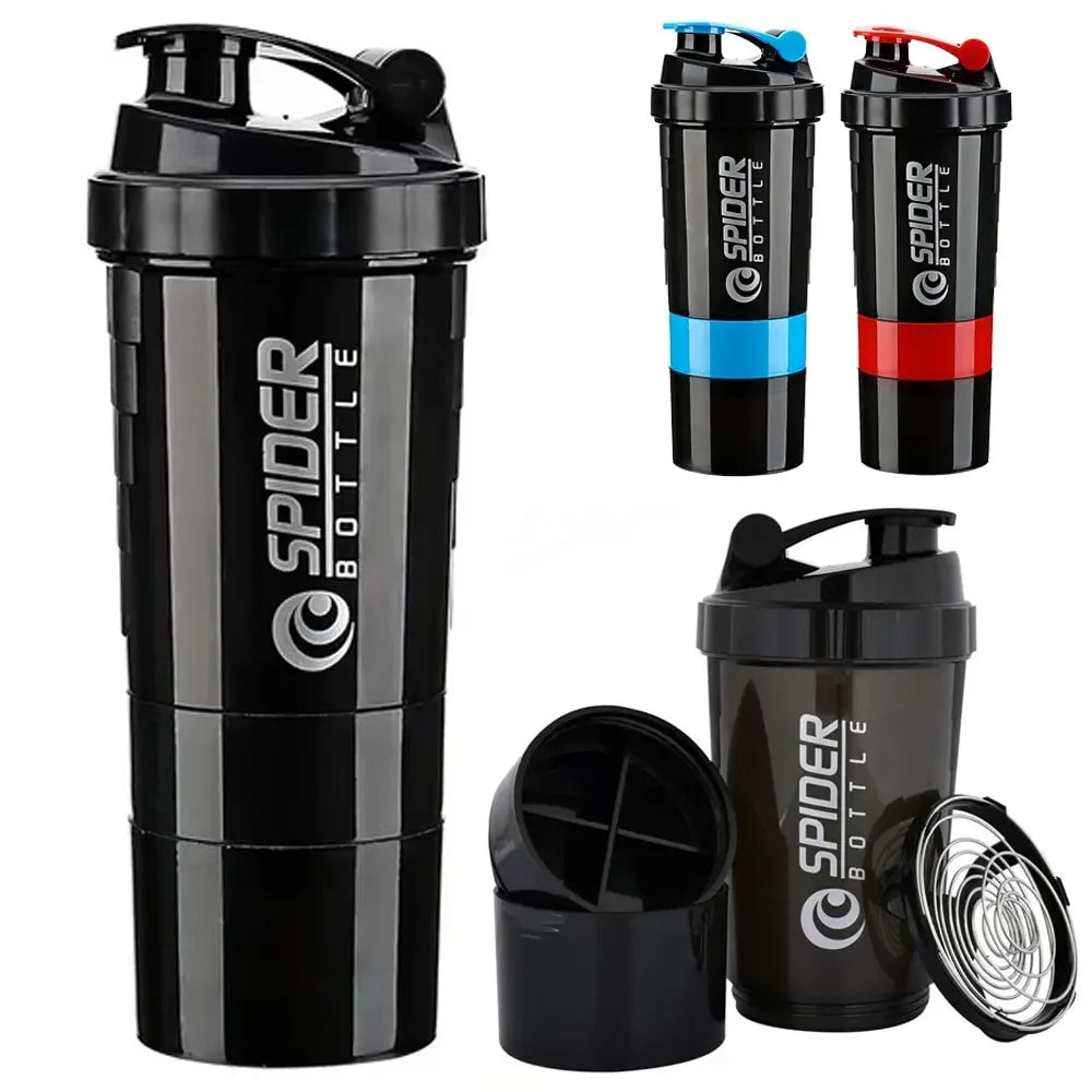 Showlu Fashion Showlu FEB.WIND protein shaker bottle with 3-layer large capacity mixing cup for smoothies and shakes.