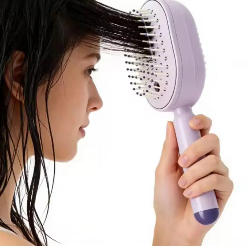 Showlu Fashion Store Curl Refresh Detangling Brush with SPA spray and anti-static self-cleaning airbag comb for women and girls.
