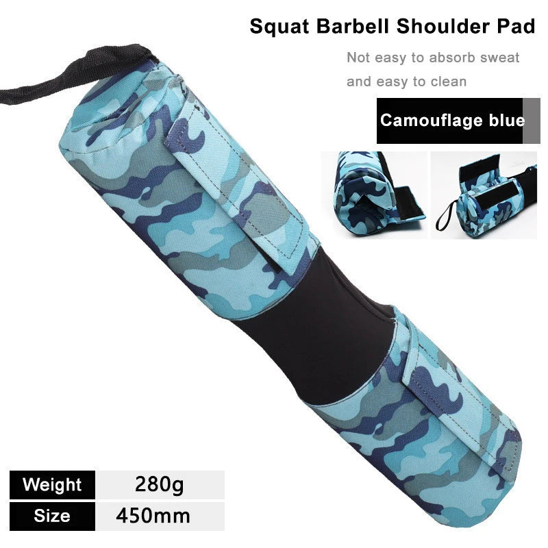 Thickened non-slip gym barbell shoulder pads with neck support for weightlifting and squat workouts, providing comfort and protection.