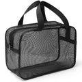 SHOWLU FASHION mesh shower tote bag made of quick-dry nylon, ideal for beach or travel storage, with multiple compartments visible.