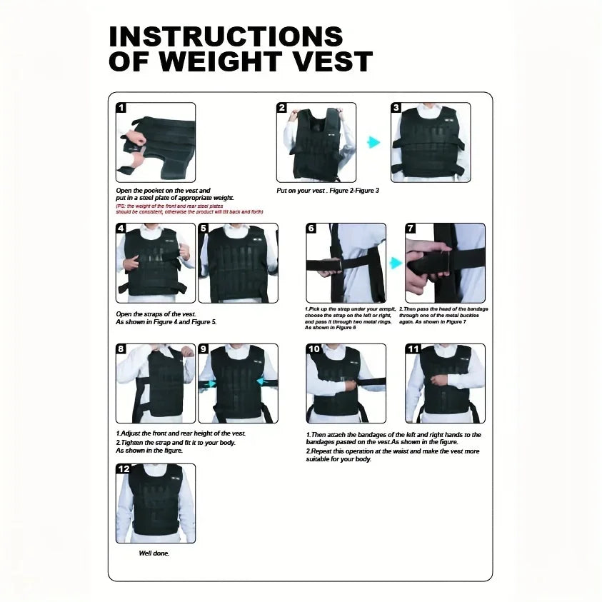 Adjustable Showlu weight vest and ankle weights for strength training, featuring padded straps and durable fabric for comfort.
