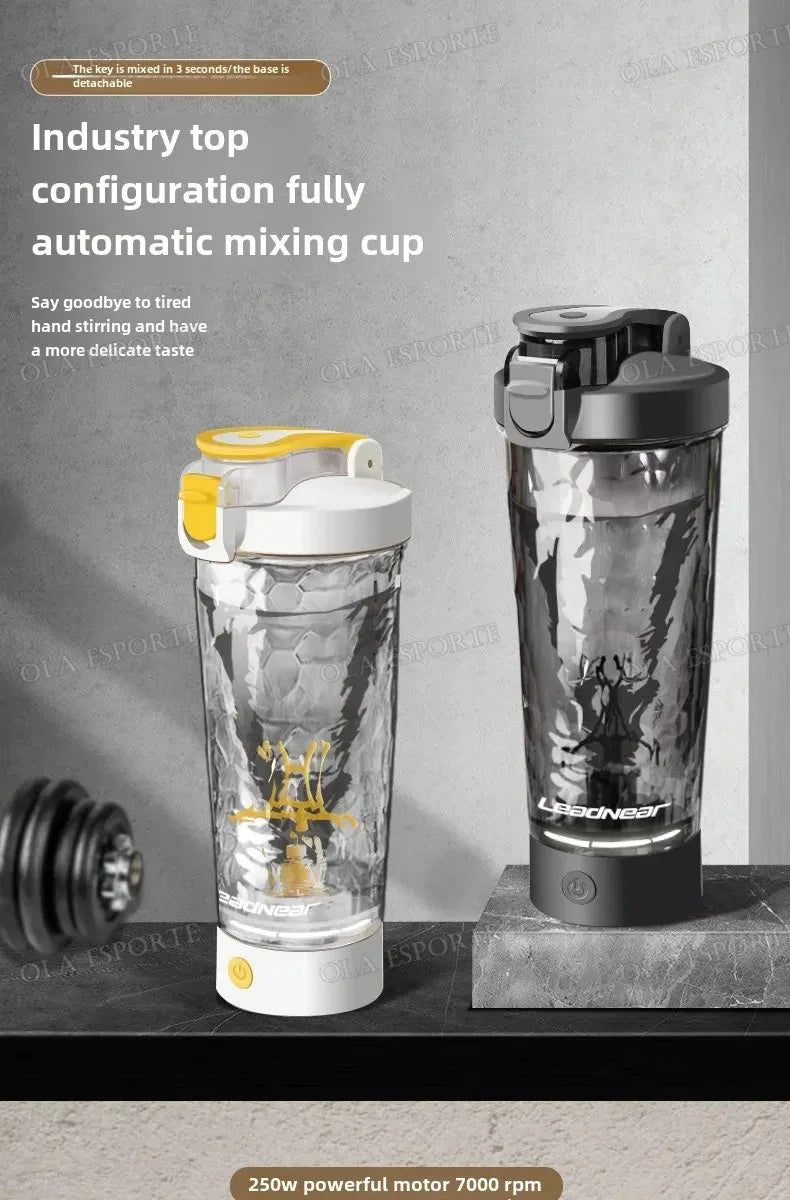 Showlu Smart General portable USB electric protein shake blender cup with blending blades and flip lid, used for making smoothies on the go.