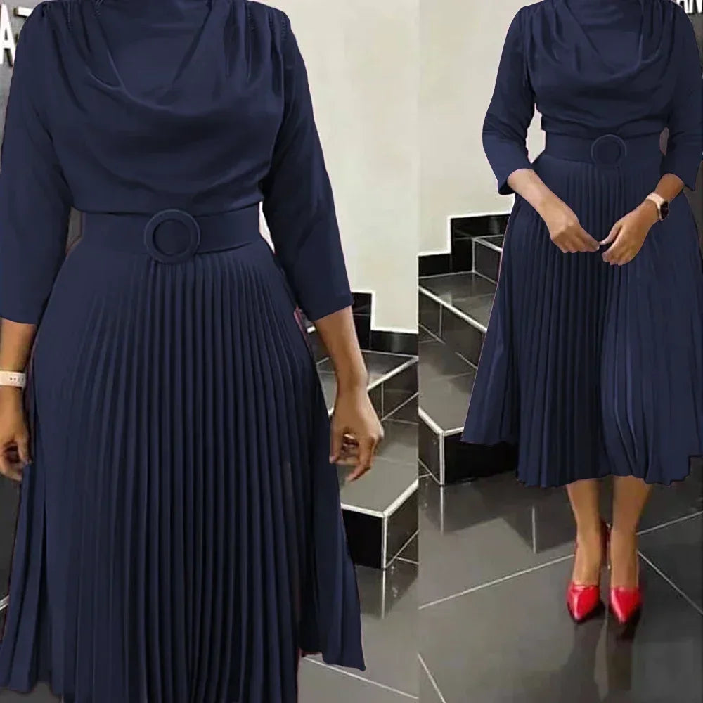 Women's V-neck Ankara African dress by SHOWLU FASHION STORE, slim fit design suitable for office and party occasions.
