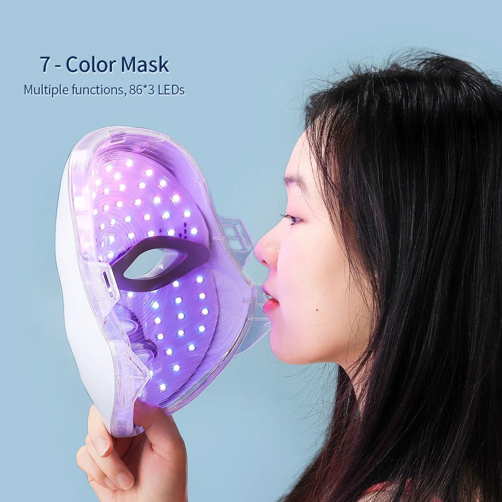 Showlu Smart General LED Face Mask Pro in black, showing the mask with adjustable straps and LED light panels on the front.