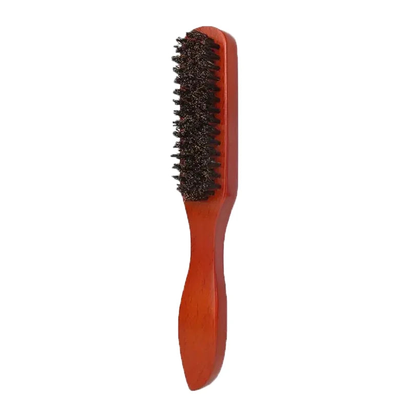 Brown pointed-tail bristle comb by Showlu Fashion Store, unisex, smooth anti-static design with fine teeth for detangling hair at home.