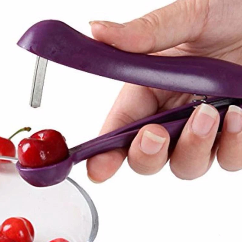 Showlu Fashion Store cherry pit remover tool for extracting pits from cherries, olives, and other fruits and vegetables.