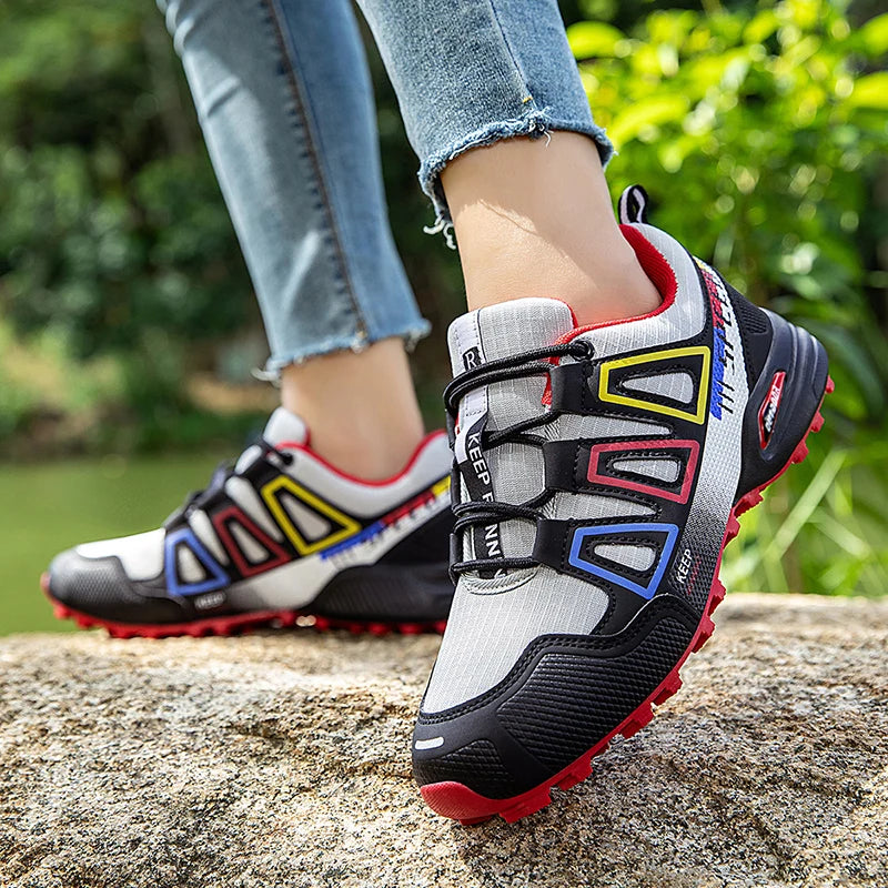 Women's waterproof hiking shoes by Showlu, outdoor sports shoes suitable for walking, running, and cycling.