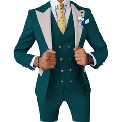 Formal Men's Suits 3 Pcs Slim Fit Suit Classical Groomsman Tuxedo Wedding Formal Party  Set  Wedding Prom (Jacket+ Pants +Vest)
