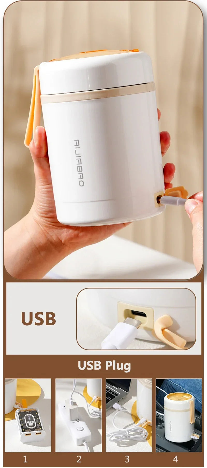 Showlu Smart General electric stainless steel leakproof thermal lunch box with compartments for hot and cold foods.