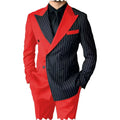 SHOWLU men's slim fit 2-piece suit with double-breasted wool blend tuxedo, tailored for a sharp, modern look.