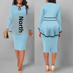 SexyElegant Amazon Cross-Border Suit Dress Ruffle Edge Top Side Slit Skirt 2-Piece Set For Women From China Big Land