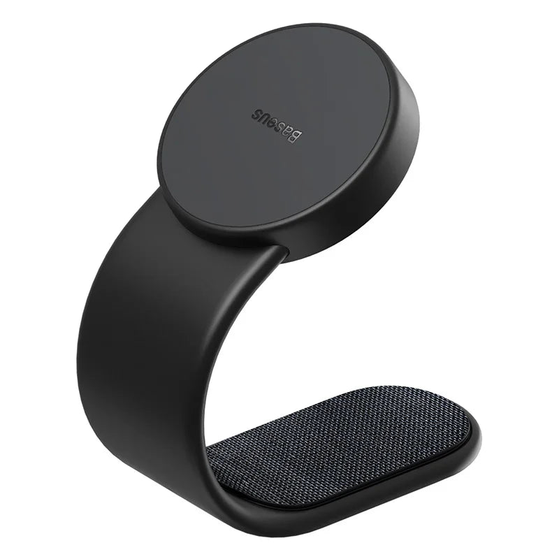 Magnetic foldable car phone holder for dashboard by Showlu Smart General, showing its compact design and adjustable arms.