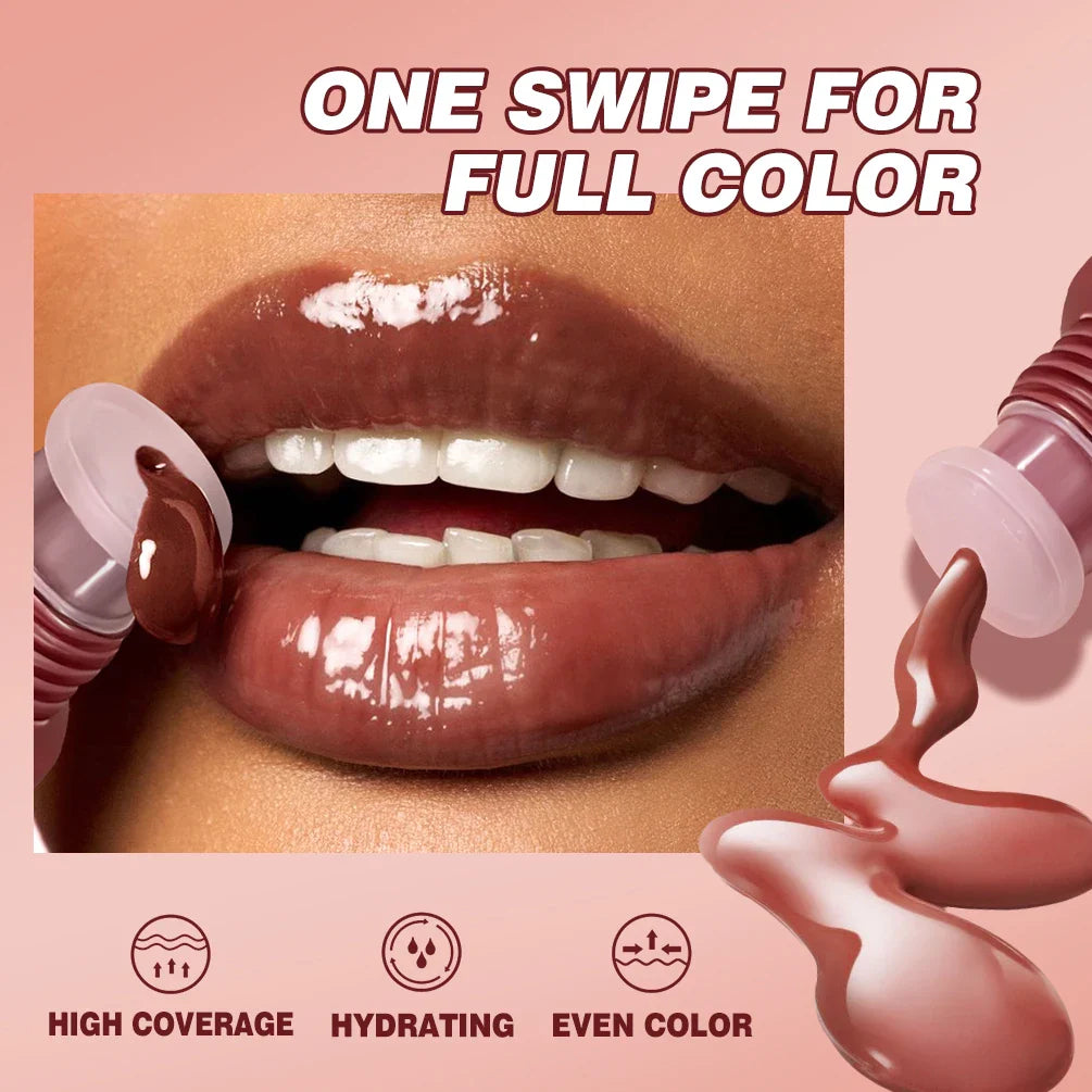 QIBEST Watery Crystal Jelly Lip Oil by SHOWLU FASHION STORE, moisturizing tinted lip glaze with a glossy, clear finish.