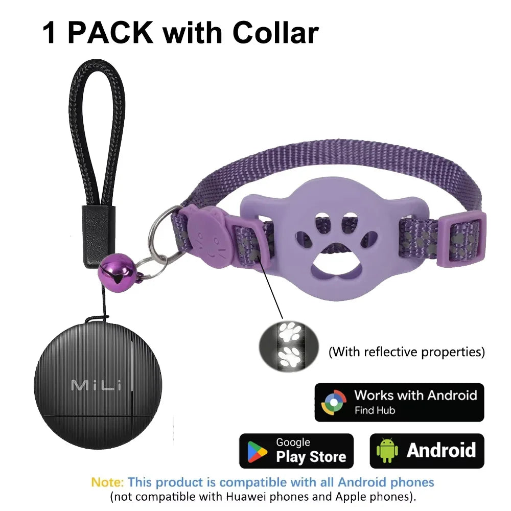 Showlu Smart General Pet GPS Tracker device with GPS antenna and digital display showing location details.