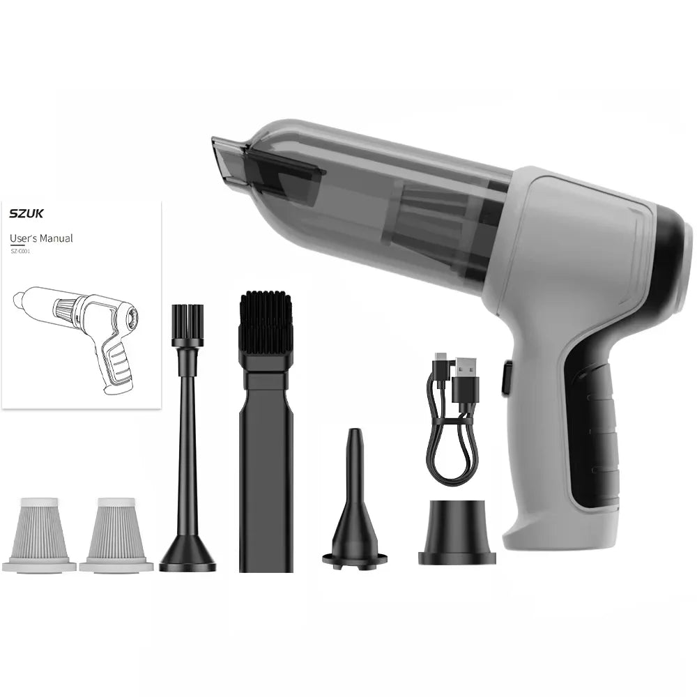 SZUK Mini Car Vacuum Cleaner by SHOWLU FASHION STORE, wireless handheld device with 638000Pa powerful suction for car cleaning.