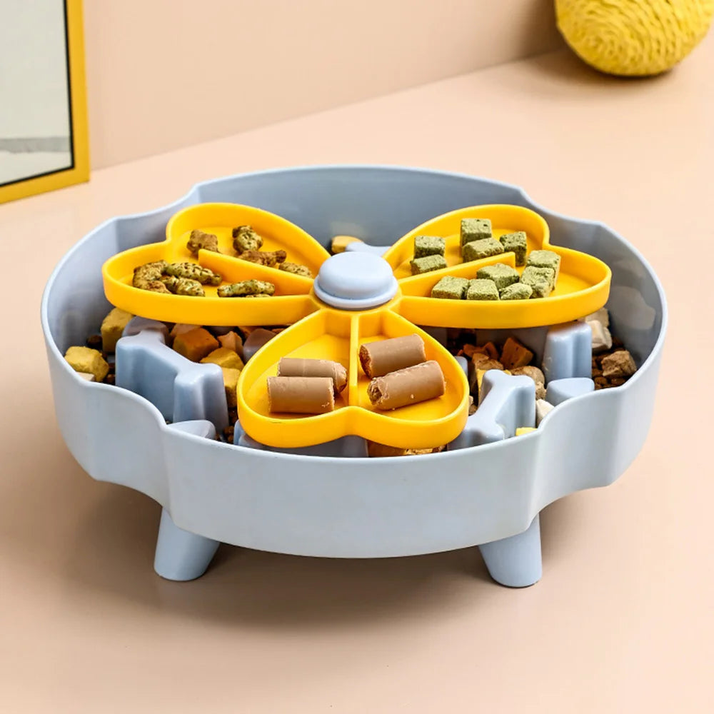 Dog slow feeder bowl by Showlu Fashion Store, non-slip puzzle pet bowl designed to prevent choking and encourage interactive feeding.