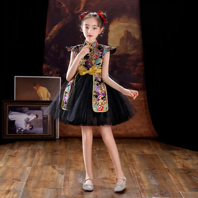 Party Cosplay Performance Costumes Cheongsam Dress Chinese Dress Qipao Children Clothing Ethnic Style Girl New Year Kids Clothes