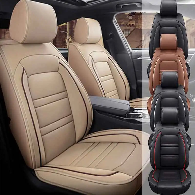 Universal 5-seat PU leather car seat covers from SHOWLU FASHION STORE, full set protection for vehicle interior.