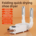 Showlu Smart Electric Shoe Dryer with 150W power, portable design, deodorizer function, and timer for quick shoe drying.