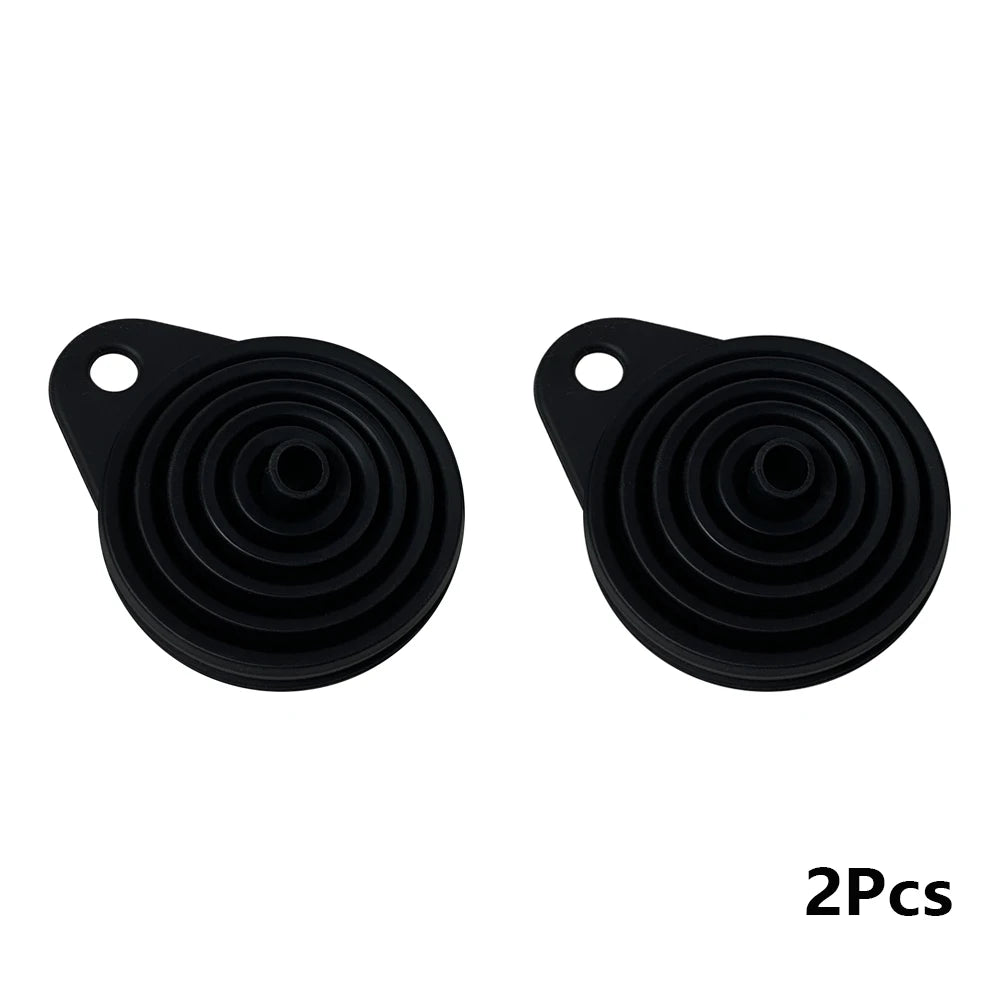Showlu Smart General collapsible funnel set with multiple sizes, made of flexible, durable silicone for easy pouring and storage.